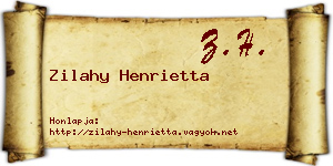 Zilahy Henrietta névjegykártya